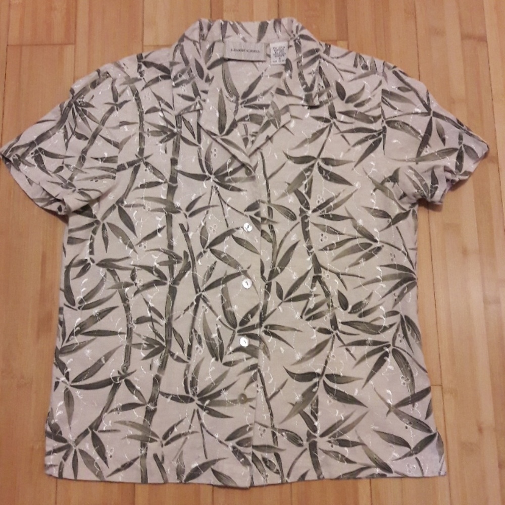 Lemon Grass Women Button Front Shirt